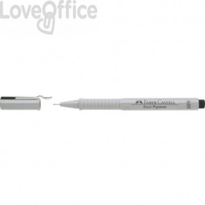 Penna punta in fibra Nera Faber-Castell fusto Grigio, inchiostro Nero - tratto 0,05 mm - 166099