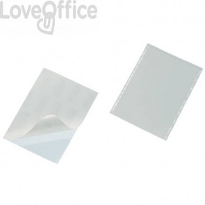 Tasche Adesive con Inserto in Cartoncino DURABLE POCKETFIX® - biglietti da visita 5,7x9 cm - Trasparente (conf.100)
