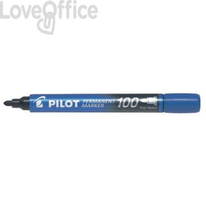 Pennarello indelebile Blu Pilot Permanent Marker 100 punta tonda 4,5 mm 2706
