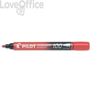 Pennarello indelebile Rosso Pilot Permanent Marker 100 punta tonda 4,5 mm 2707