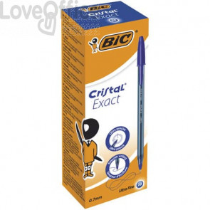 Penne a sfera con cappuccio BIC Cristal® Exact 0,7 mm Blu (conf.20)