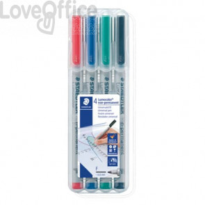 Penne a punta sintetica Staedtler Lumocolor® - F - non-permanente 316 0,6 mm Assortito - 316 WP4 (conf.4)