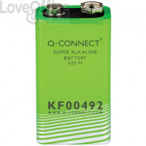 Batteria Pila quadrata alcalina Q-Connect 9V KF00492