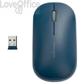 Mouse wireless doppio Kensington SureTrack™ 48x184x105 mm Blu