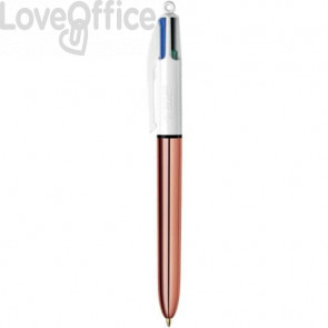 Penna a sfera 4 Colori Bic Colours™ Shine - Penna a scatto 4 colori - fusto Rose Gold - 951737