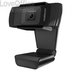 Webcam Mediacom M450 Full HD Nero - risoluzione 1920x1080 px -USB 2.0 compatibile Windows e Mac OS - M-WEA450