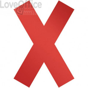 Simbolo adesivo a forma di "X" DURABLE 135x0,2x193 mm Rosso (conf.5)