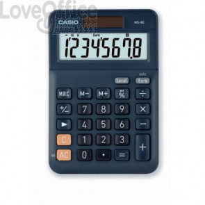 Calcolatrice da tavolo CASIO Extra Big LC solare e batteria display 8 cifre - Blu - MS-8E-W-EP