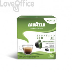 Caffè in cialde Astuccio 16 capsule 128 g compatibili Dolce Gusto Lavazza Espresso Bio - 2322