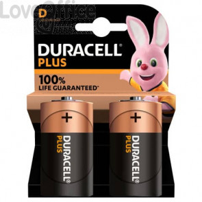 Batterie alcaline Duracell Plus100 Torcia D MN1300 mAh - DU0401 (conf.2)