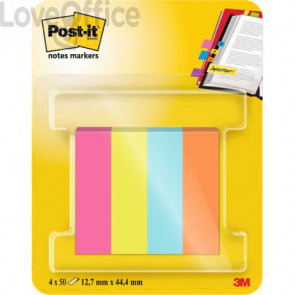 Segnapagina removibili Post-it® in carta Poptimistic 15x50 mm - blocchetti da 50 fogli cad. - assortiti (conf.4)