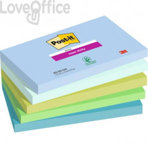 Foglietti Post-it® Super Sticky Oasis - 76x127 mm - 90 foglietti cad. (conf. 5 blocchetti)
