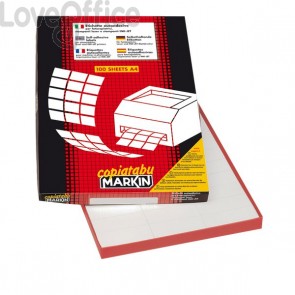 Etichette adesive Bianche Markin - 105x148,5 mm - 100 fogli da 4 etichette cad. - X210C519 (conf.400 etichette)