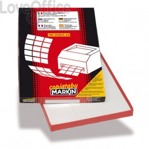 Etichette adesive Bianche Markin - 105x37 mm - 100 fogli da 16 etichette cad. - X210C511 (conf.1600 etichette)