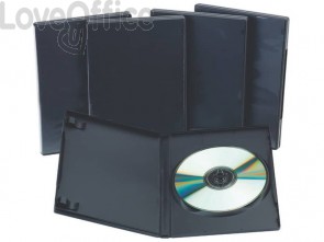 Porta CD/DVD Q-Connect singolo sp. 14 mm Nero - KF02211 (conf.5)