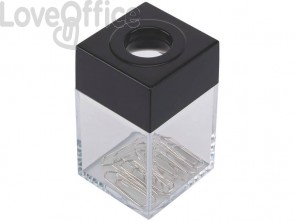 Dispenser portaclip Q-Connect Nero/Trasparente quadrato KF02132