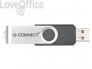 Flash Drive Q-Connect Chiavetta USB 2.0 8 GB High Speed Argento/Nero - KF41512