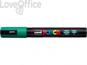 Pennarello Uniposca Verde a tempera Uni-Ball - punta tonda 1,8-2,5 mm - M - PC5M V