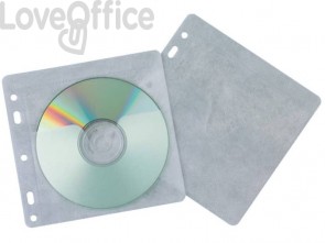 Tasca per CD/DVD Q-Connect polipropilene 120my con foratura - KF02208 (conf.40)