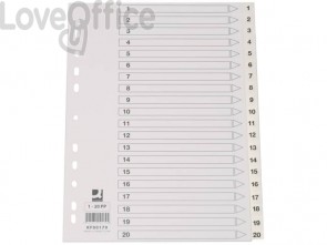 Divisore numerico Q-Connect Bianco 22,5x29,7 cm ppl 1-20 KF00179