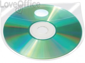 Custodia per CD/DVD autoadesiva Q-Connect 12,6x12,6 cm trasparente conf. da 10 - KF27032