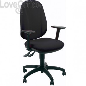 sedia ufficio girevole nera con tessuto ignifugo