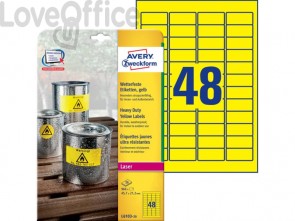 Etichette in poliestere AVERY giallo - L6103-20 (conf.20 fogli)