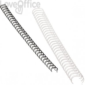 Dorsi metallici a 34 anelli Fellowes - 12,5 mm - 100 fogli - Bianco - 53270 (conf.100)