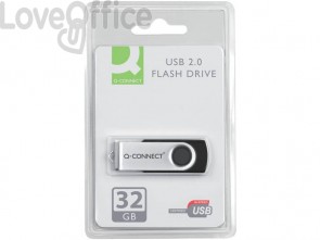 Flash Drive Q-Connect Chiavetta USB 2.0 argento/nero 32 GB KF76970