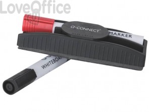 Portapennarelli e cancellino magnetico Q-Connect con 2 pennarelli Nero 