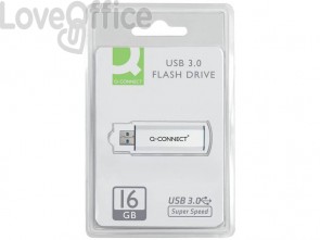 Flash Drive Q-Connect Slider Chiavetta USB 3.0 argento/nero 16 GB KF16369
