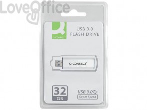 Flash Drive Q-Connect Slider Chiavetta USB 3.0 argento/nero 32 GB KF16370