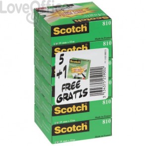 Nastro adesivo Scotch® Magic™ trasparente opaco 19 mm x 33 m Promo Pack (conf.6)