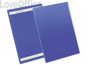 Tasche per identificazione Durable con bande adesive Blu - esterno mm. 233x 313x1,7- inserto A4 vert. - 179707 (conf.50)