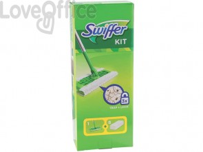 Starter Kit catturapolvere Swiffer Dry Verde - scopa + 8 panni