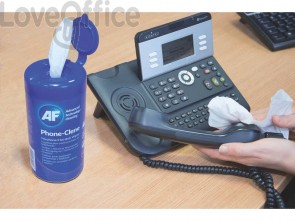 Salviette detergenti AF International Phone-Clene Barattolo da 100 salviette - APHC100T