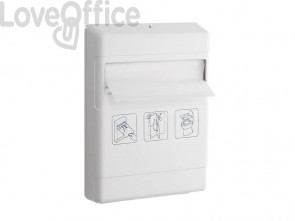 Distributore veline copri WC QTS in ABS con capacità 200 veline Bianco 