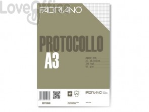 Fogli protocollo Fabriano - commerciale - 60 g/m² - A4 chiuso - A3 aperto (conf.200 fogli)