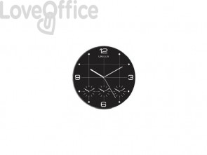 Orologio da parete al quarzo UNILUX On Time con 4 fusi orari Ø 30,5 cm nero 400094567