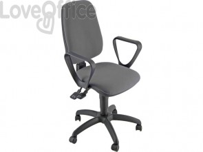 Sedia girevole per scrivania Unisit Leda LDAY Eco smart - schienale alto - rivestimento polipropilene Grigio chiaro - Con braccioli