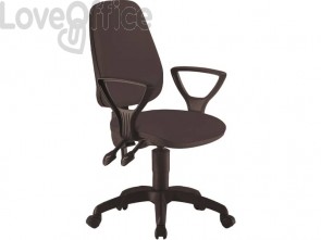 Sedia girevole per scrivania Unisit Leda LDAY Eco smart - schienale alto - rivestimento polipropilene Nero - Con braccioli