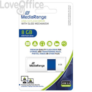 Chiavetta USB 2.0 - 8 Gb Media Range blu MR971