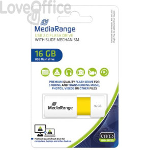 Chiavetta USB 2.0 - 16 Gb Media Range giallo MR972