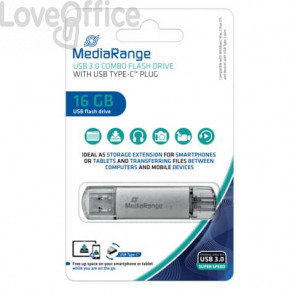 Chiavetta USB 3.0 Media Range con spina USB Type-C™ - 16 GB - argento MR935