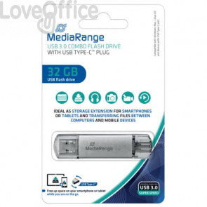Chiavetta USB 3.0 Media Range con spina USB Type-C™ - 32 GB - Argento MR936
