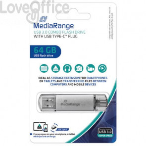 Chiavetta USB 3.0 Media Range con spina USB Type-C™ - 64 GB - argento MR937