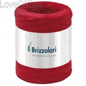 Nastro in rafia sintetica Brizzolari 5 mm x 200 mt rosso 6802.07
