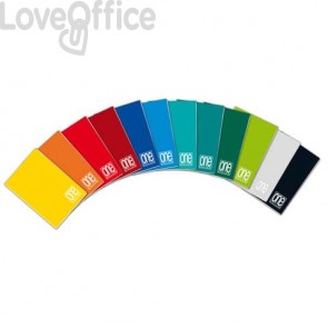 Quaderni a righe con margine One Color A5 a punto metallico - colori assortiti - rigatura B - 80 g/m² (conf.10)