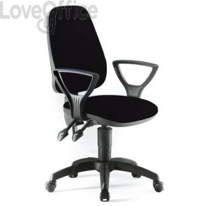 Sedia girevole per scrivania Unisit Leda Eco smart - schienale alto - rivestimento Eco nero - LDAY/EN