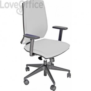 Sedia ufficio girevole Unisit Giulia con base in alluminio - Braccioli opzionali - Rivestimento similpelle Bianco